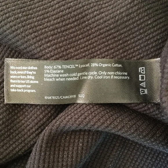 *NWT* EILEEN FISHER Cozy Waffle Knit High-Waisted Leggings size S Small Black - Picture 4 of 10